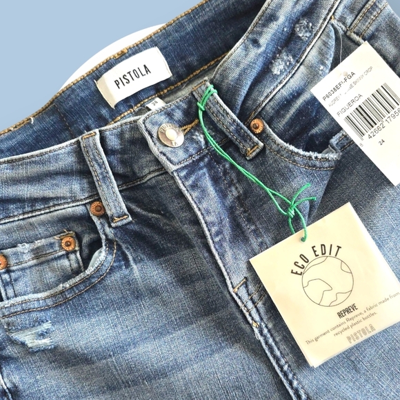 🆕Pistola Audrey Eco Edit Mid Rise Skinny Jeans ♻️ Size 24 Sustainable Style - Picture 12 of 15